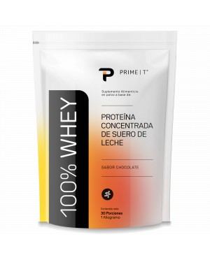 100% Whey Primetech 1 kg Chocolate frente