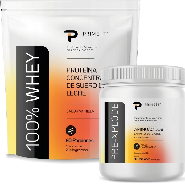 PRE-XPLODE Manzana Verde y 100% Whey 2 kg Vainilla