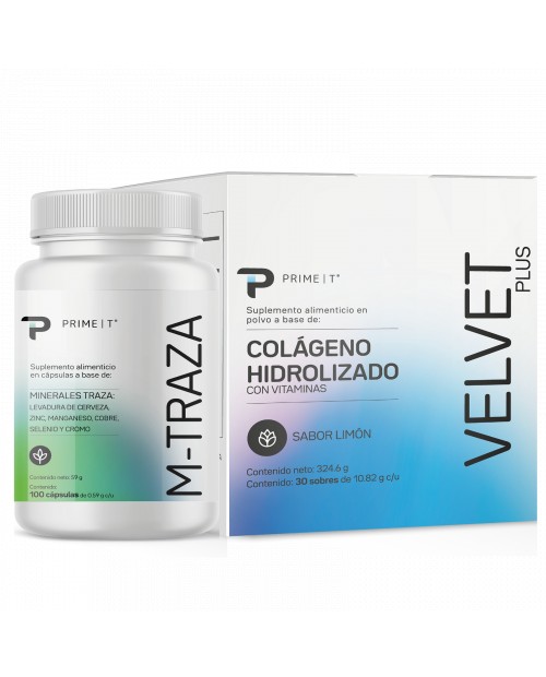 Colágeno VELVET+ y Minerales M-TRAZA