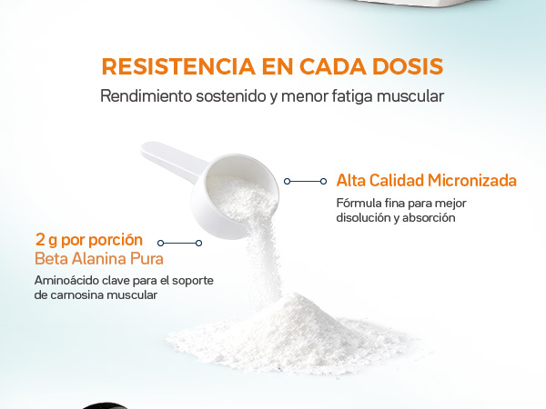 2 g de Beta Alanina Pura: Aminoácido clave para el soporte de carnosina muscular