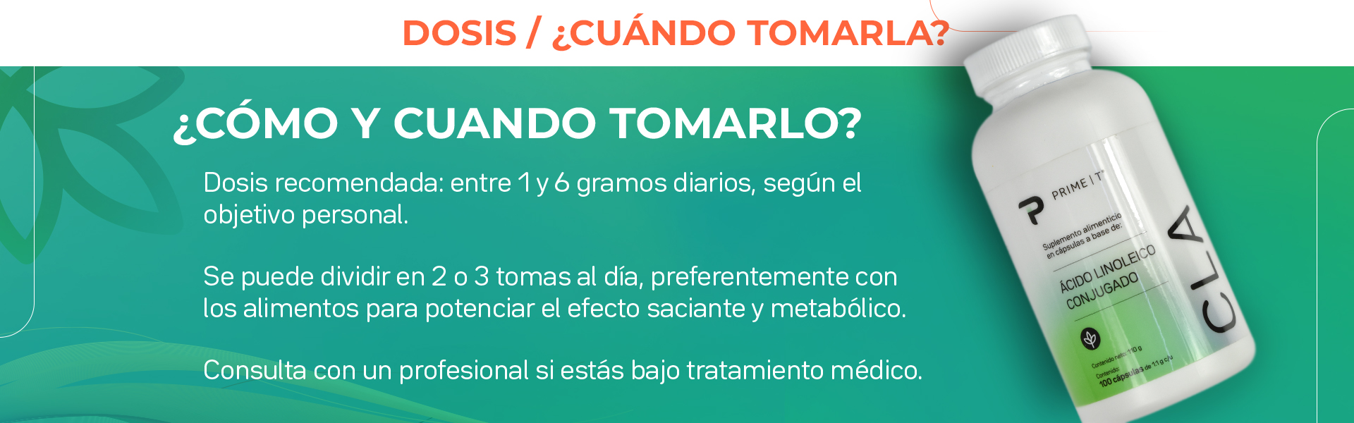 Dosis recomendada: entre 1 y 6 gramos diarios, según el objetivo personal. Se puede dividir en 2 0 3 tomas al día, preferentemente con los alimentos para potenciar el efecto saciante y metabólico.