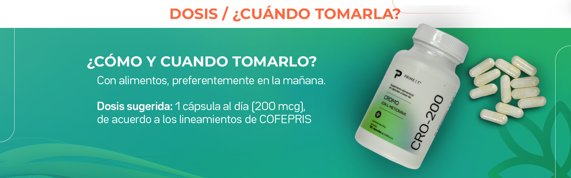 Cromo CRO-200 Dosis y cuándo tomarla