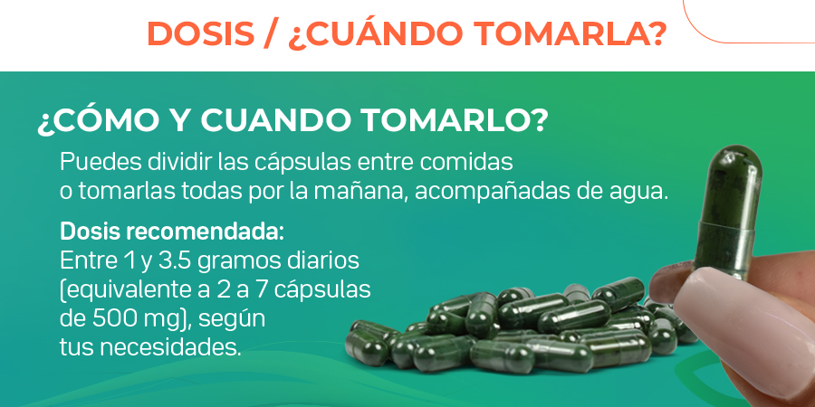 Espirulina Dosis y cuándo tomar