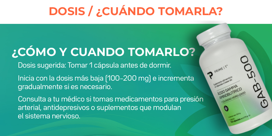 Dosis sugerida: Tomar 1 cápsula antes de dormir. Inicia con la dosis más baja (100-200 mg) e incrementa gradualmente si es necesario. Consulta a tu médico si tomas medicamentos para presión arterial, antidepresivos o suplementos que modulan el sistema nervioso.
