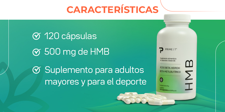 120 cápsulas. 500 mg de HMB. Suplemento para adultosmayores y para el deporte