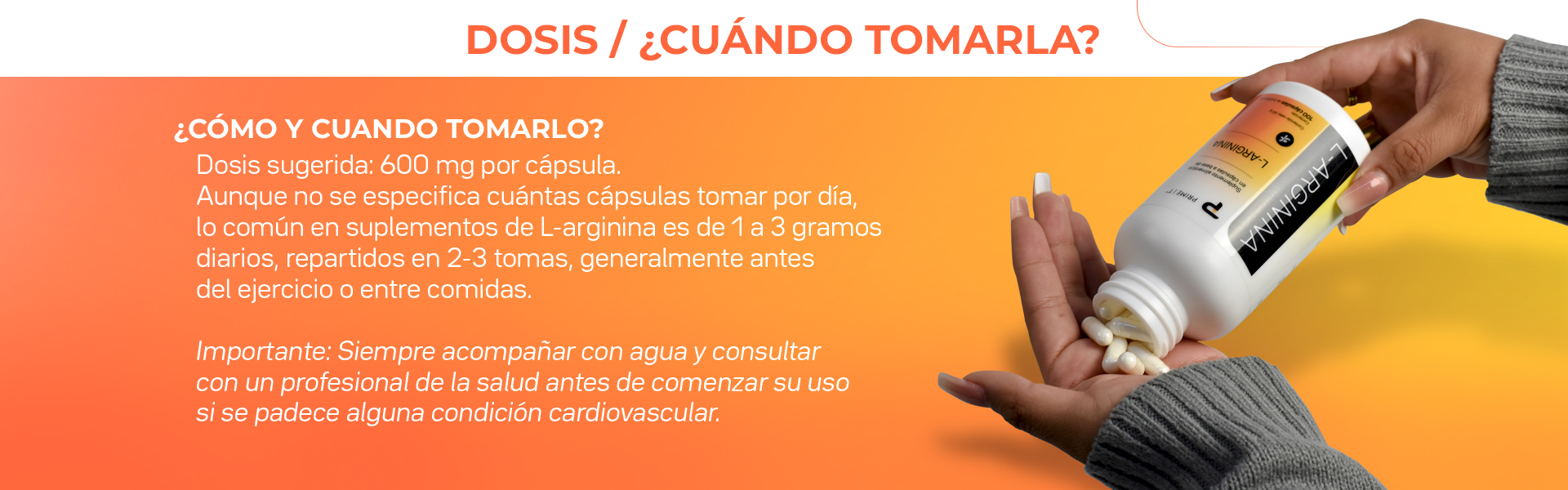 L-Arginina dosis y cómo tomar