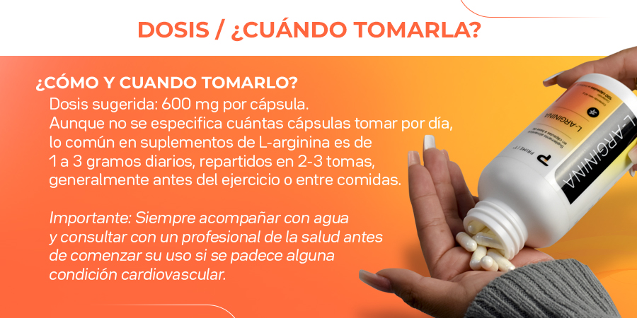 L-Arginina 2 piezas dosis y cómo tomar
