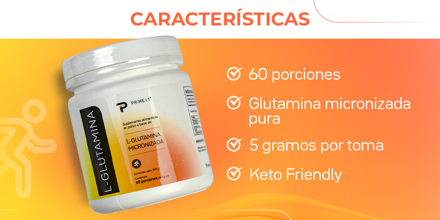60 porciones. Glutamina micronizada pura. 5 gramos por toma. Keto Friendly