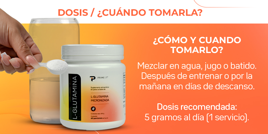 Mezclar en agua, jugo o batido. Después de entrenar o por la mañana en días de descanso. Dosis recomendada: 5 gramos al día (1 servicio).
