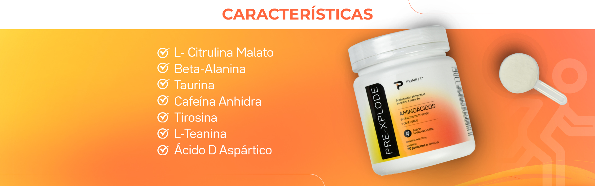 L- Citrulina Maleto, Beta-Alanina, Taurina, Cafeína Anhidra, Tirosina, L-Teanina, Ácido D Aspártico