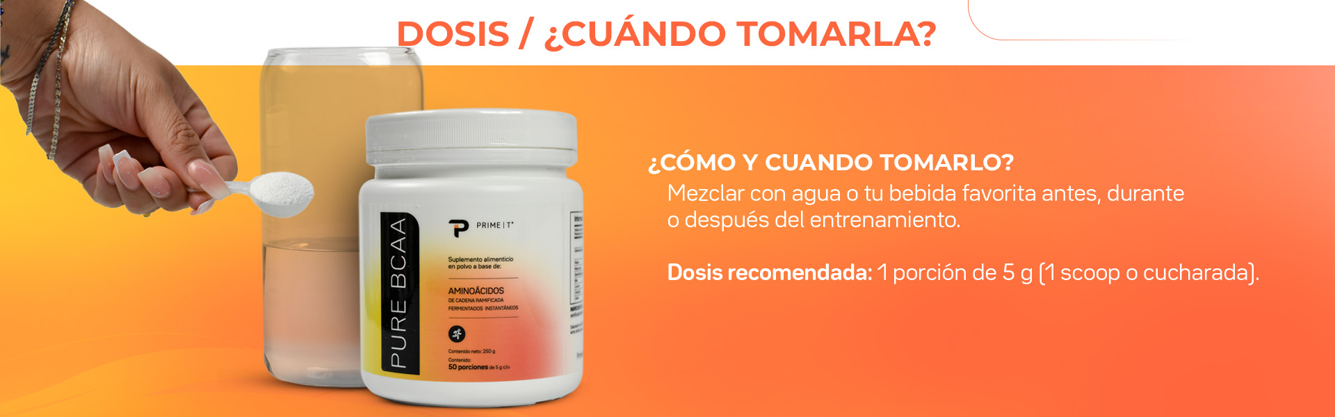 PURE BCAA Dosis y cuándo tomar