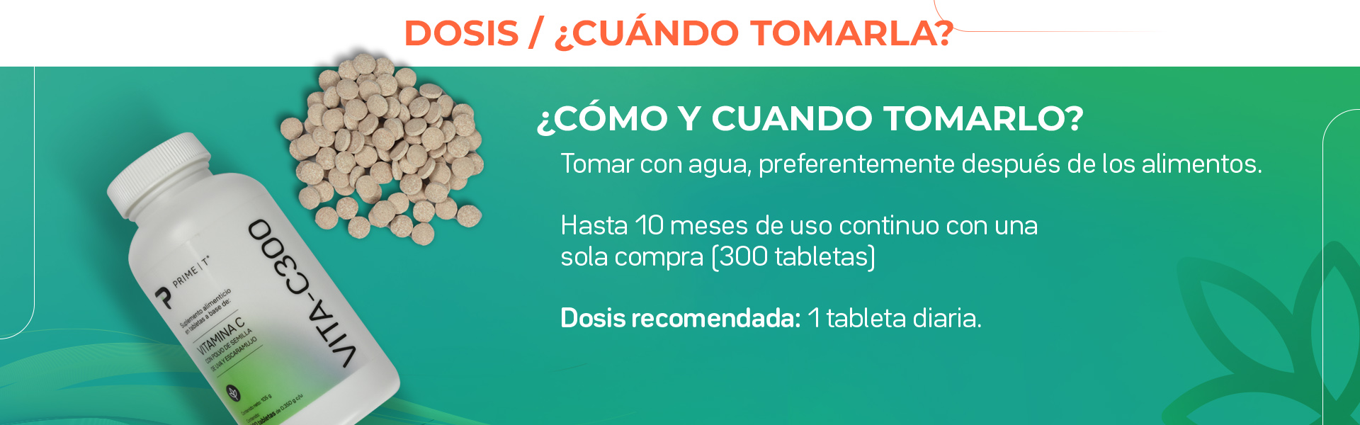VITA-C300 Dosis y cuándo tomar