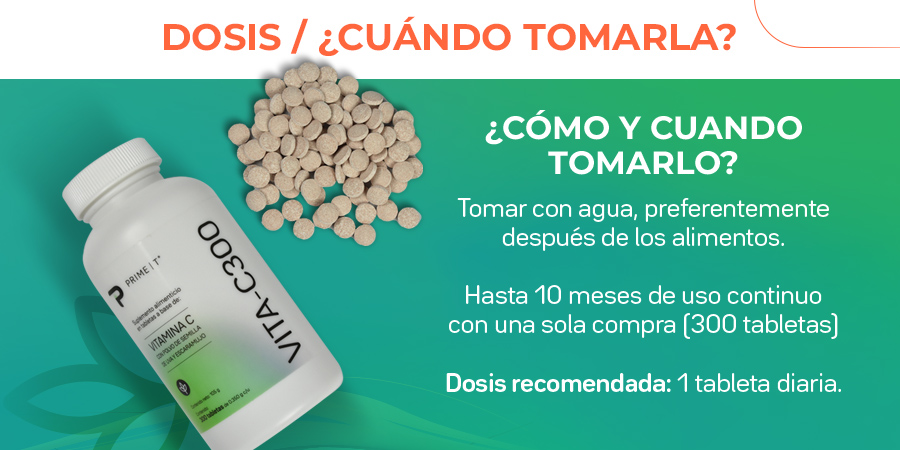 VITA-C300 Dosis y cuándo tomar